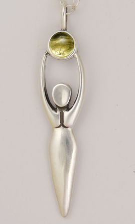 Sterling Silver Women Pendant With Citrine